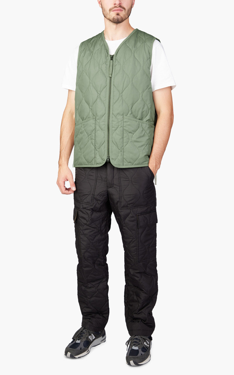Taion Military Zip V-Neck Down Vest Dark Sage Green