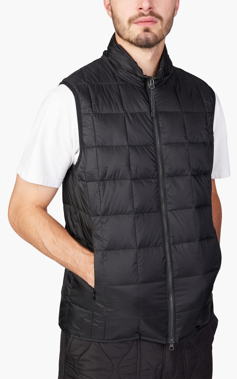 Taion HI-Neck Zip Down Vest Black