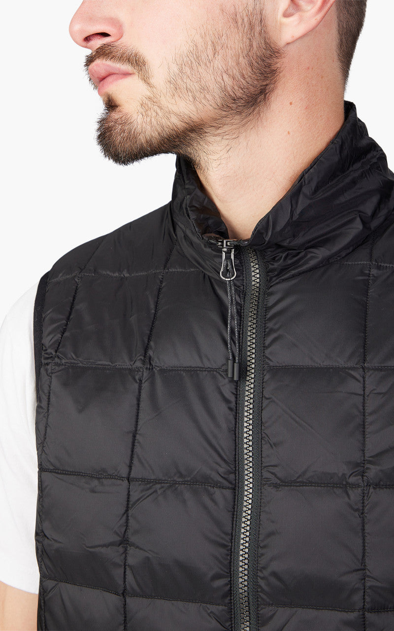 Taion HI-Neck Zip Down Vest Black