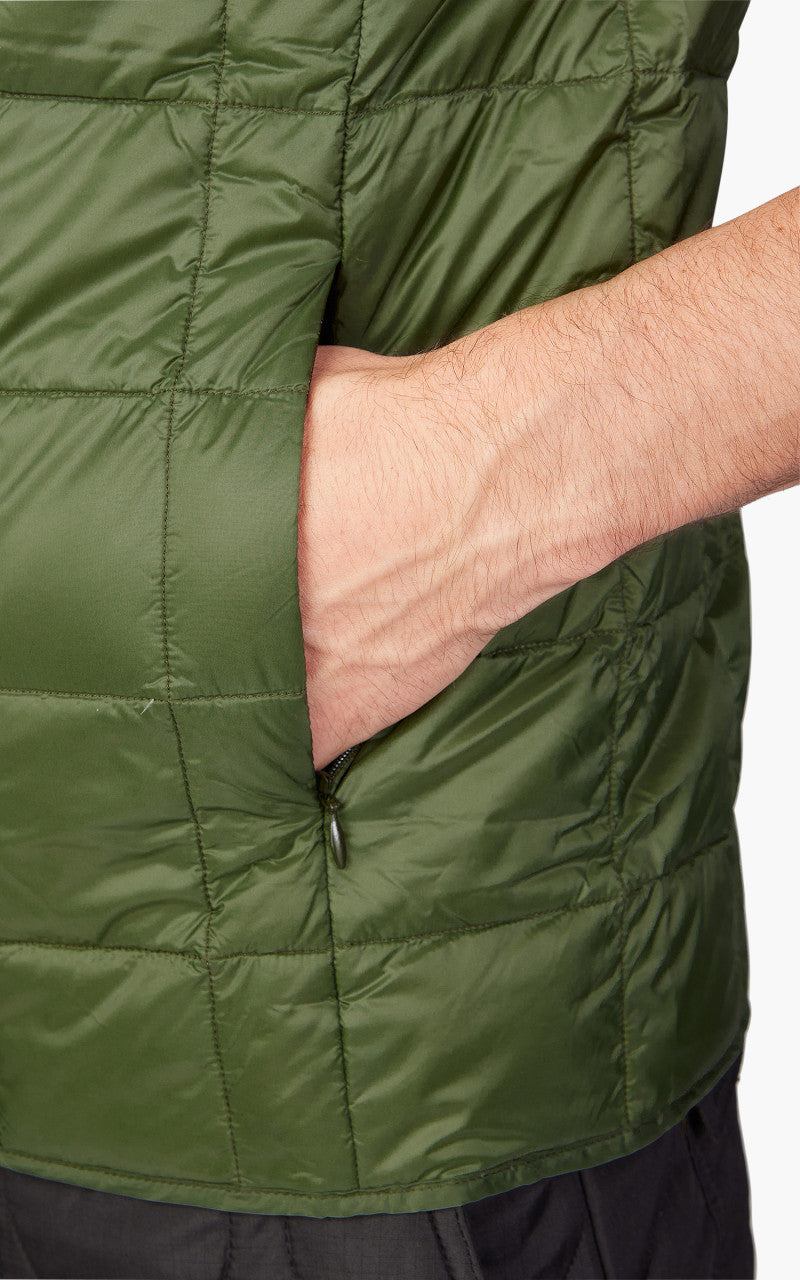 Taion HI-Neck Zip Down Vest Olive