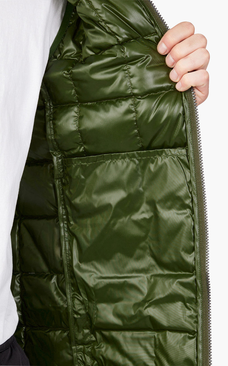 Taion HI-Neck Zip Down Vest Olive
