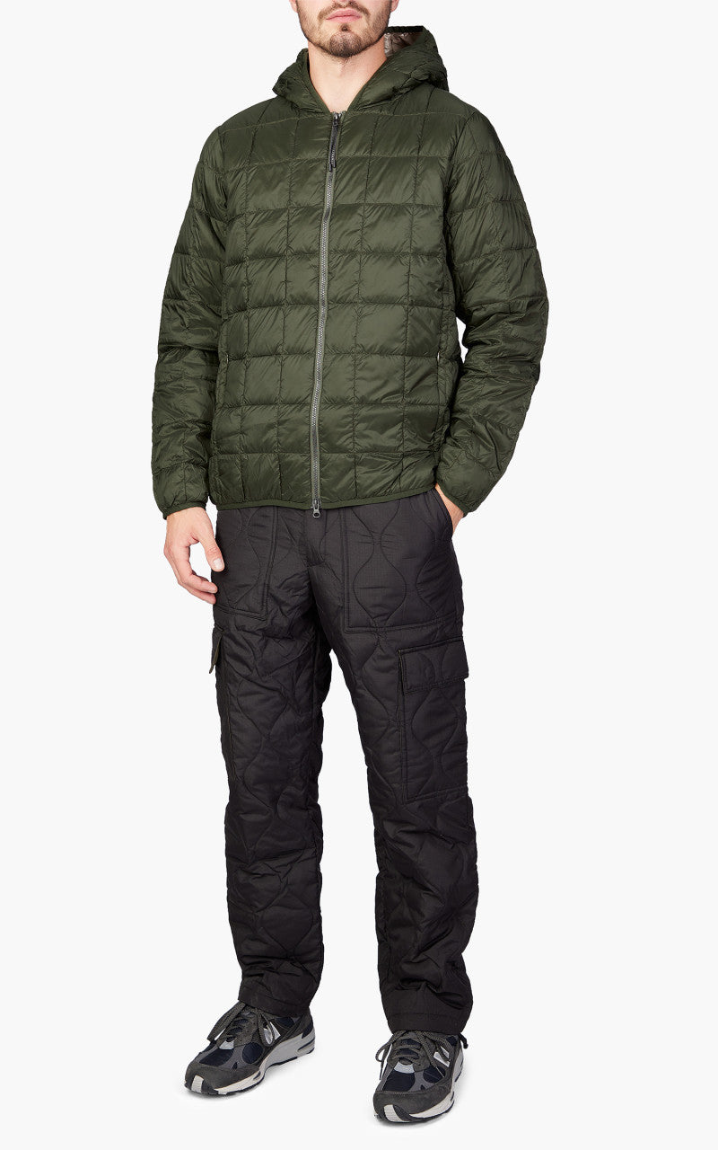 Taion Oversized Zip Down Hoodie Dark Olive