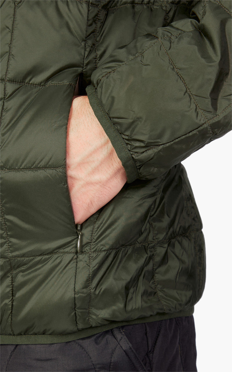 Taion Oversized Zip Down Hoodie Dark Olive