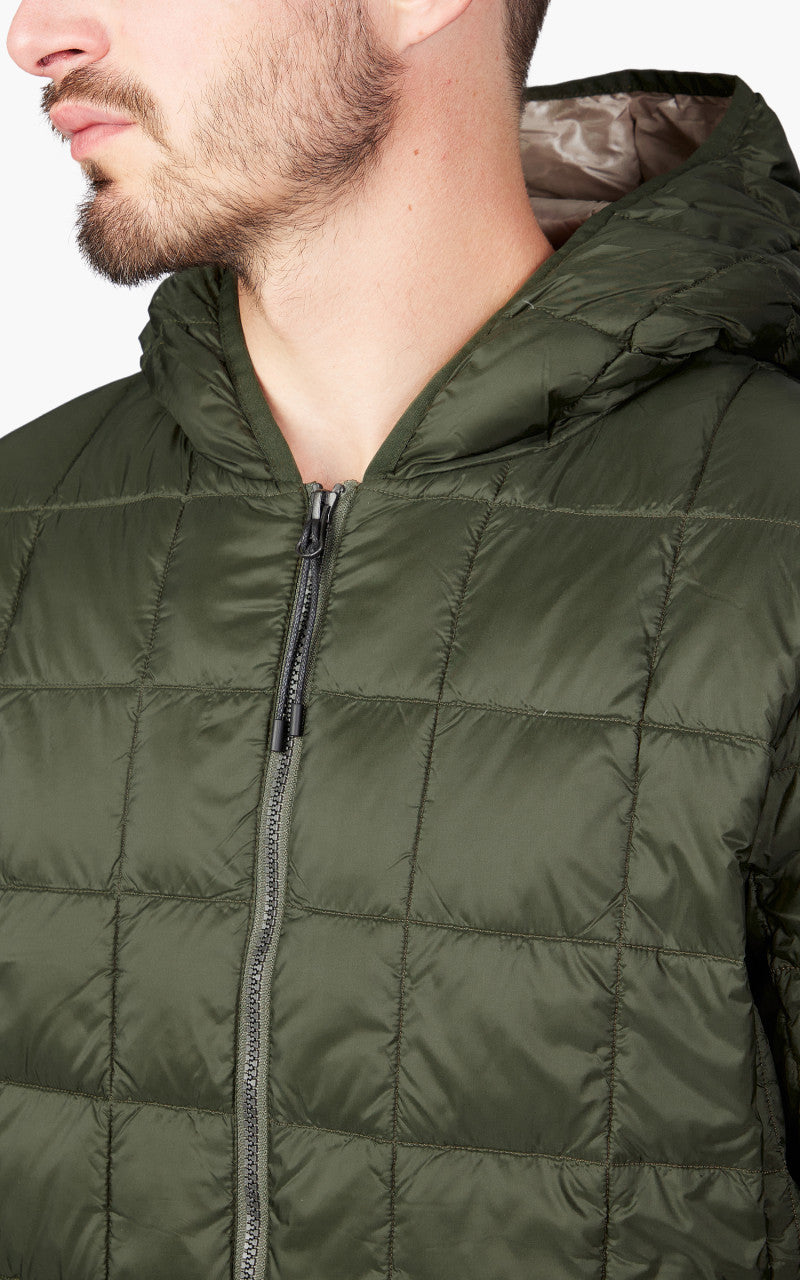 Taion Oversized Zip Down Hoodie Dark Olive