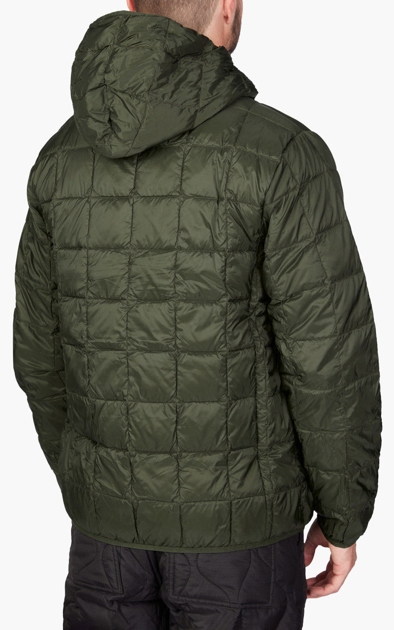 Taion Oversized Zip Down Hoodie Dark Olive