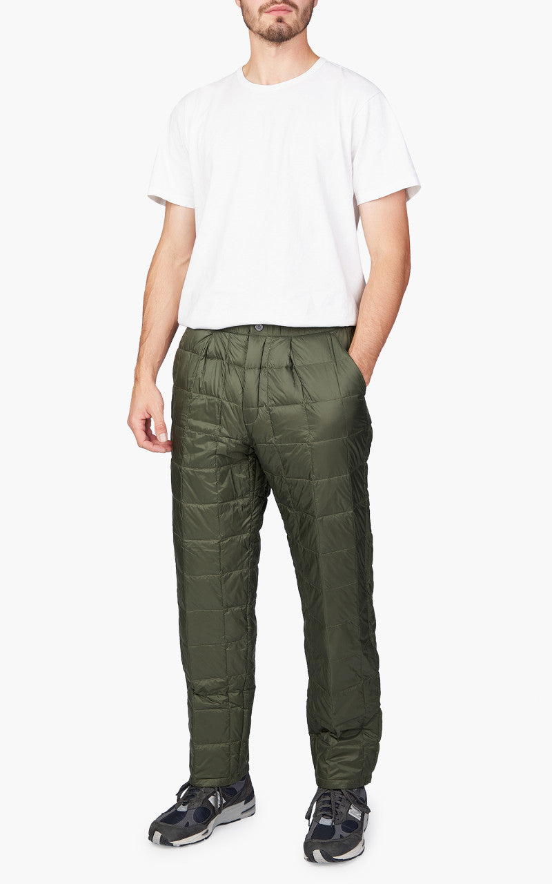 Taion Semi Wide Down Pants Dark Olive