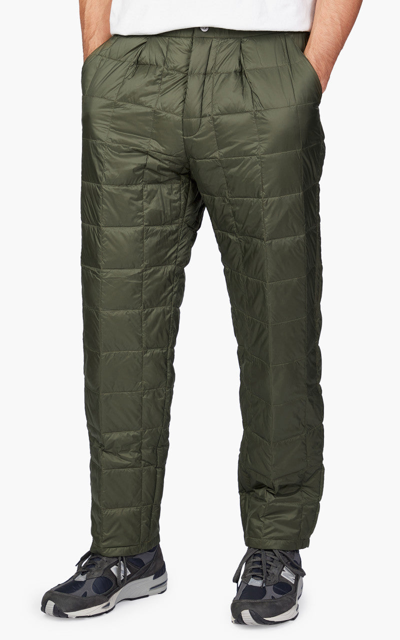 Taion Semi Wide Down Pants Dark Olive
