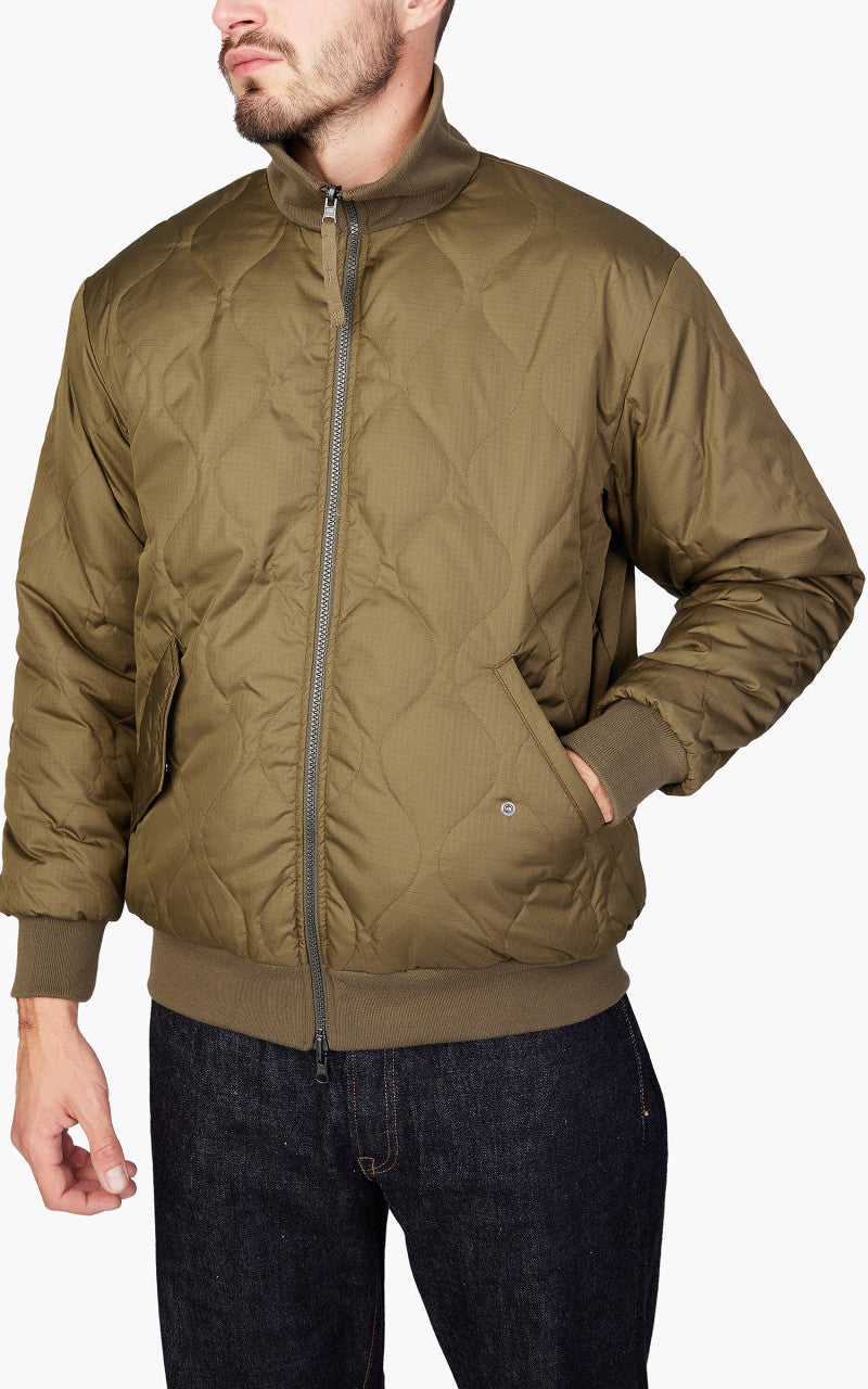 Taion Reversible Military High Neck Down Jacket Dark Olive/Cream