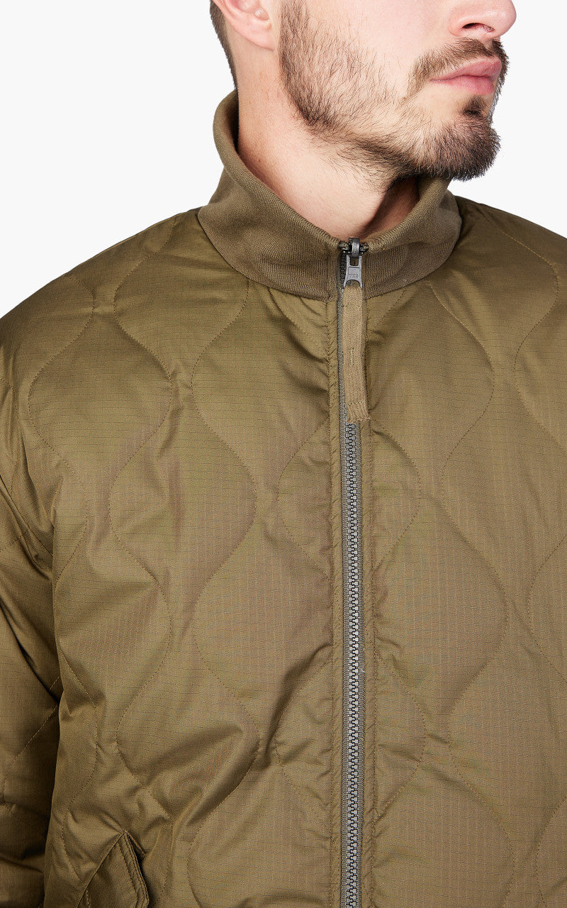 Taion Reversible Military High Neck Down Jacket Dark Olive/Cream