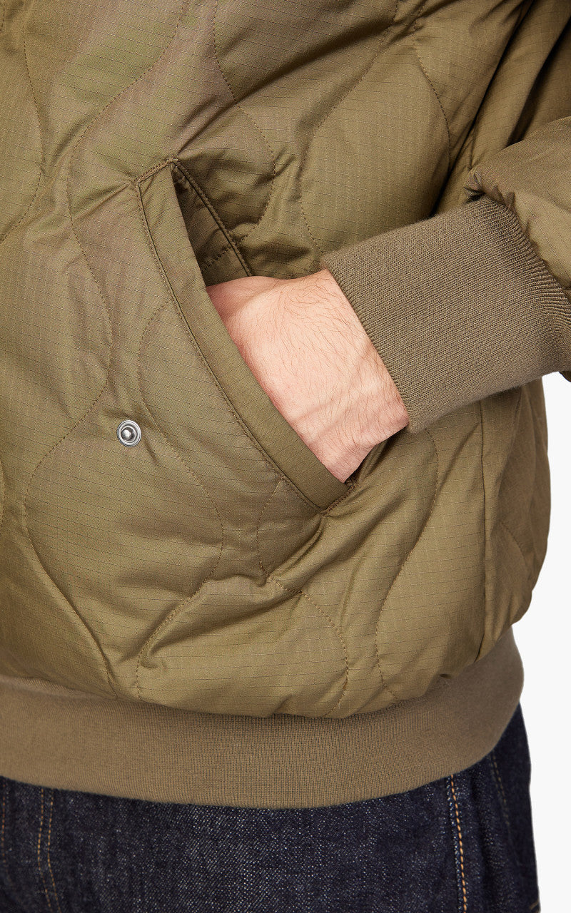 Taion Reversible Military High Neck Down Jacket Dark Olive/Cream