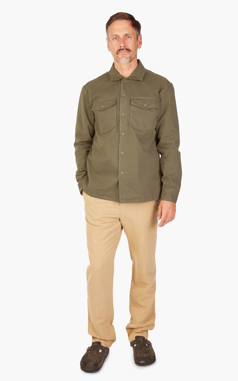 Tellason Fatigue Shirt Herringbone Twill Military