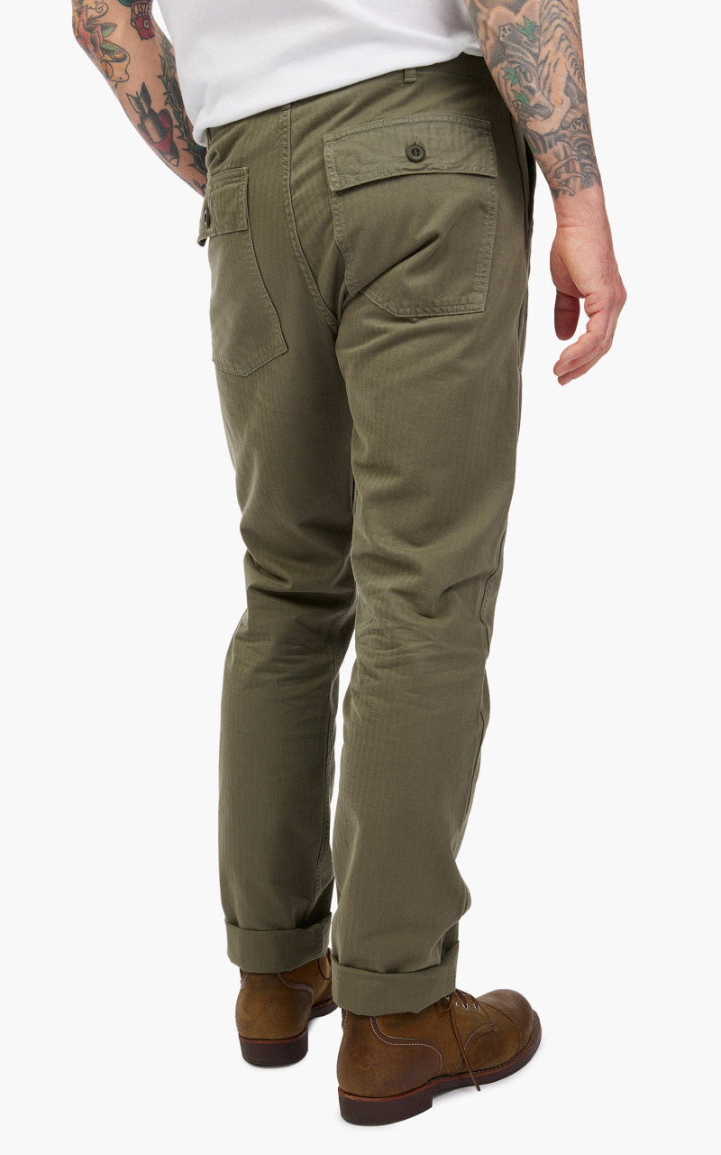 Tellason Fatigue Pant Tapered Herringbone Olive