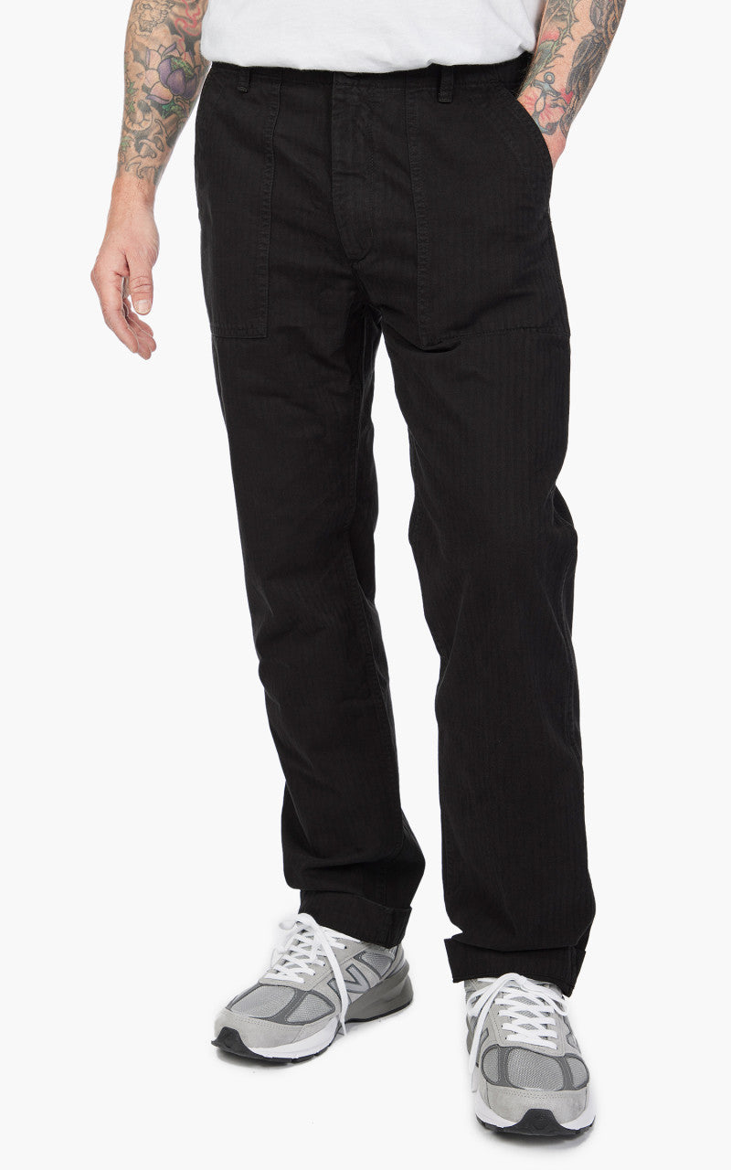 Tellason Fatigue Pant Straight Herringbone Twill Black