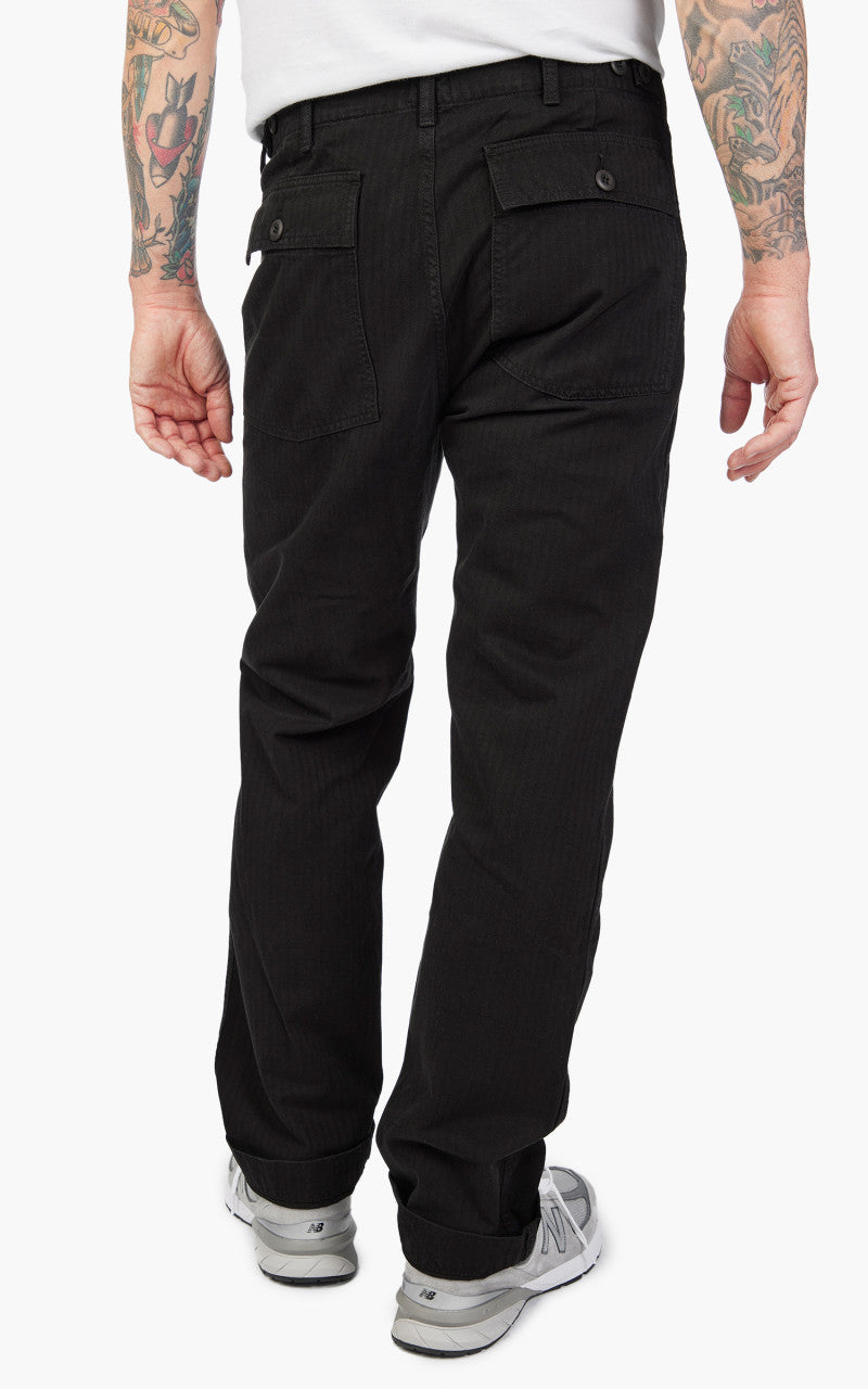 Tellason Fatigue Pant Straight Herringbone Twill Black