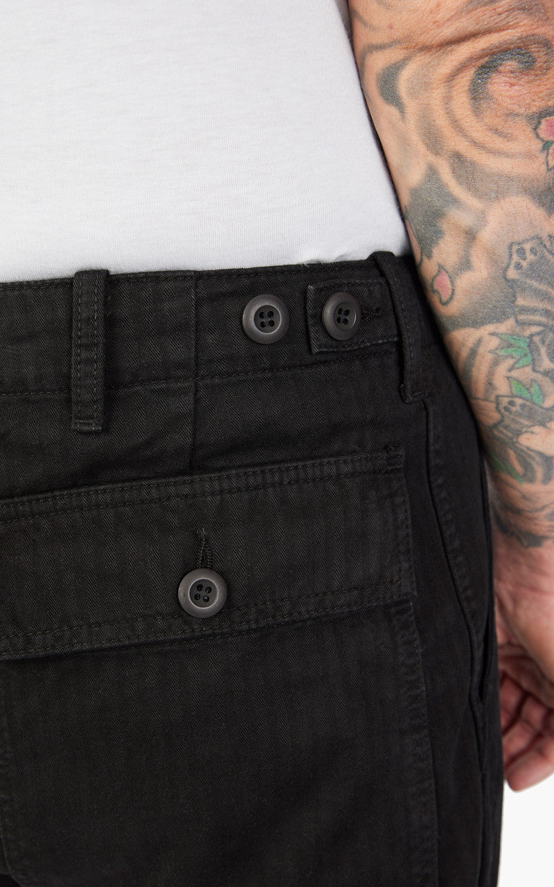 Tellason Fatigue Pant Straight Herringbone Twill Black