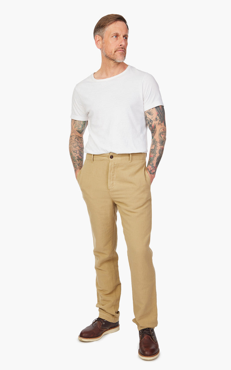 Tellason Army Chino Cotton Linen Slub Desert Sand