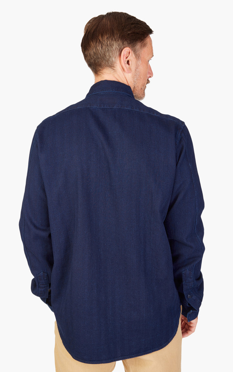 Tellason Clampdown Shirt Fine HBT Real Indigo