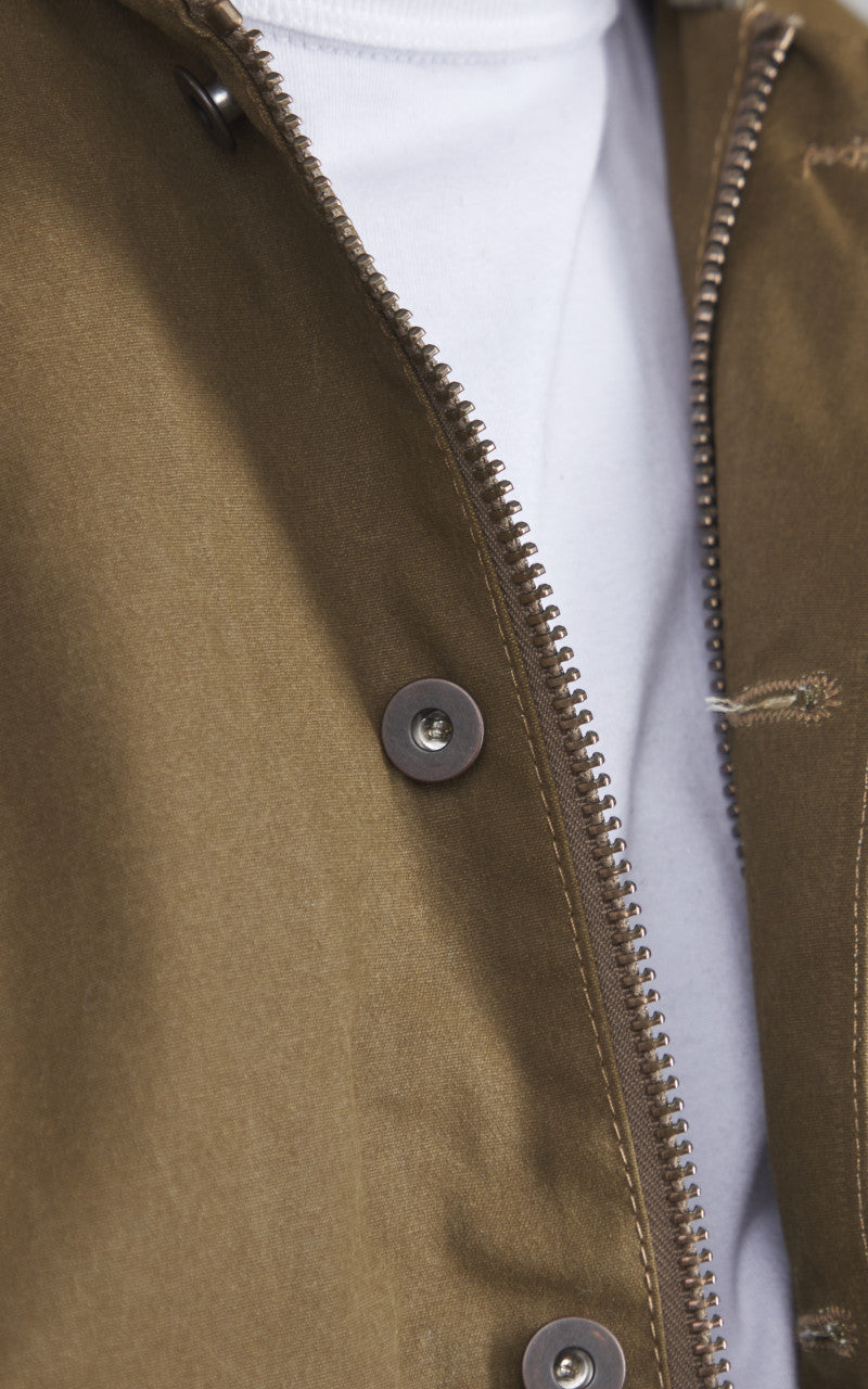 Tellason x Blubaugh N1 Deck Jacket Waxed Olive/Brown