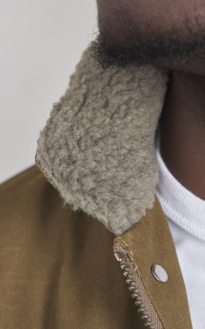 Tellason x Blubaugh N1 Deck Jacket Waxed Olive/Brown