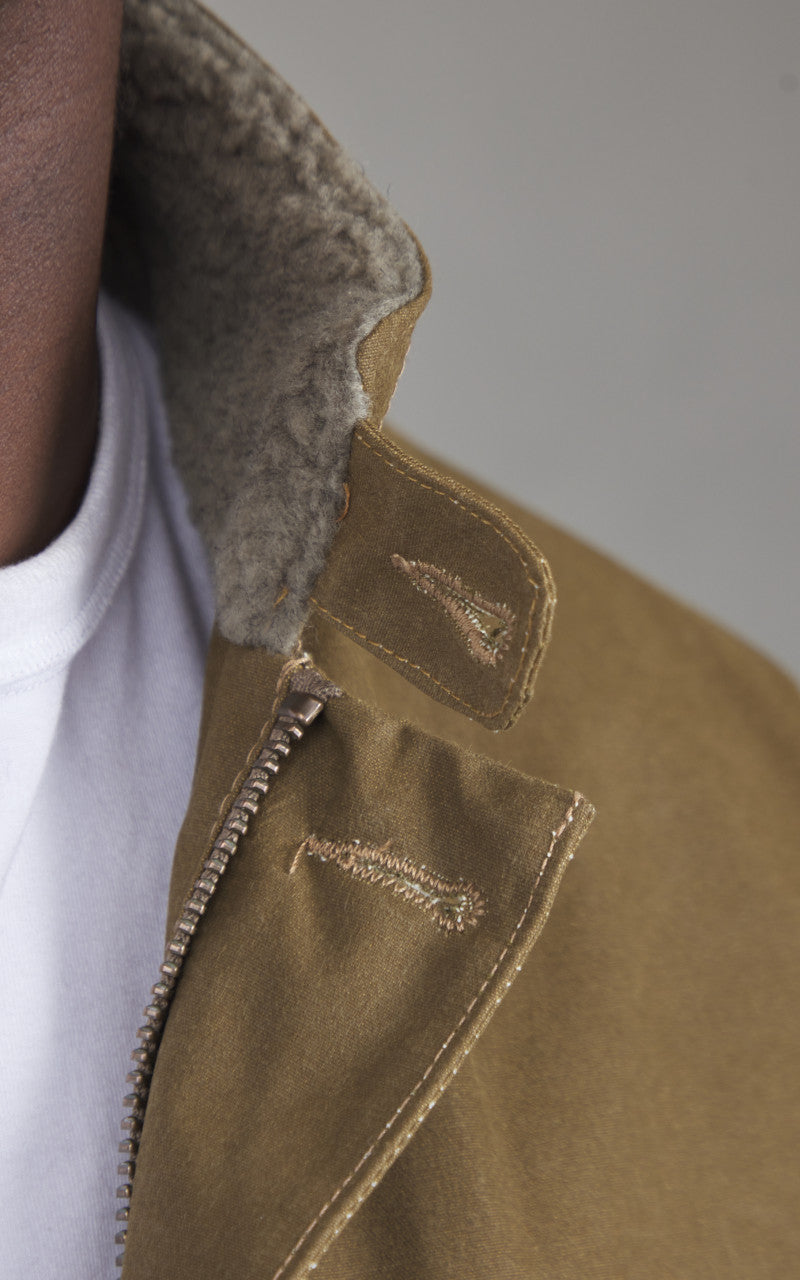 Tellason x Blubaugh N1 Deck Jacket Waxed Olive/Brown