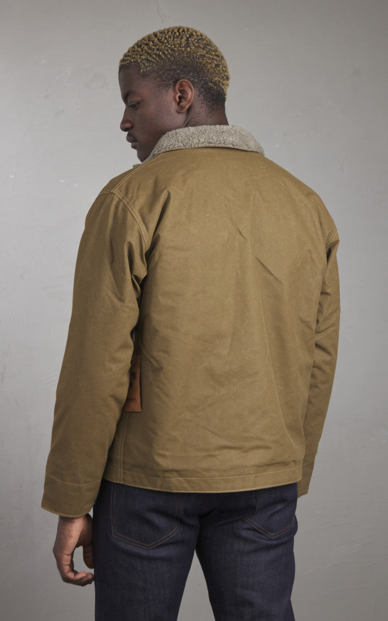 Tellason x Blubaugh N1 Deck Jacket Waxed Olive/Brown