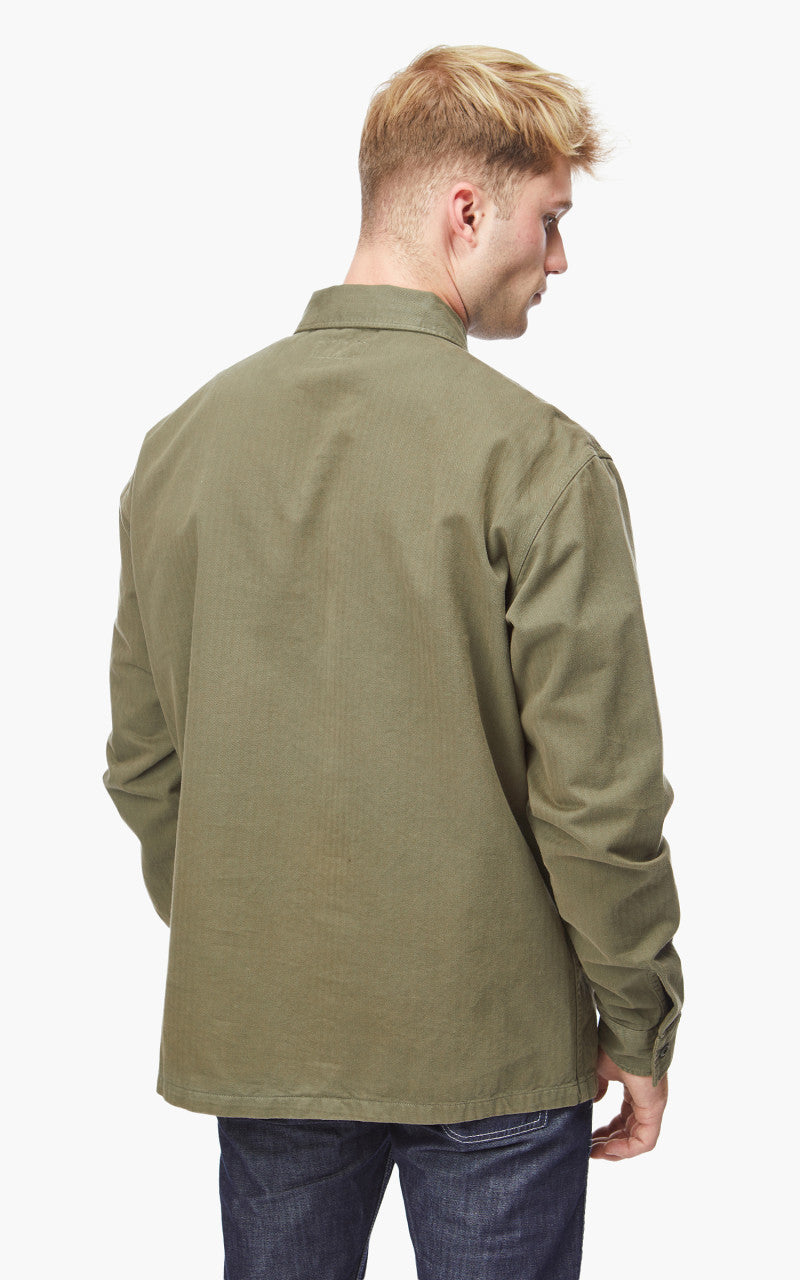 Tellason Fatigue Shirt Herringbone Olive