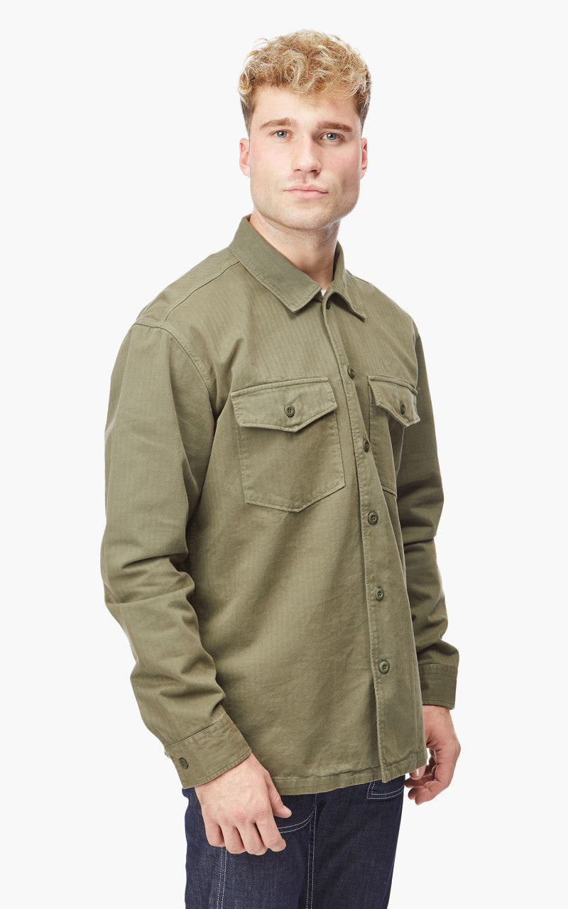 Tellason Fatigue Shirt Herringbone Olive