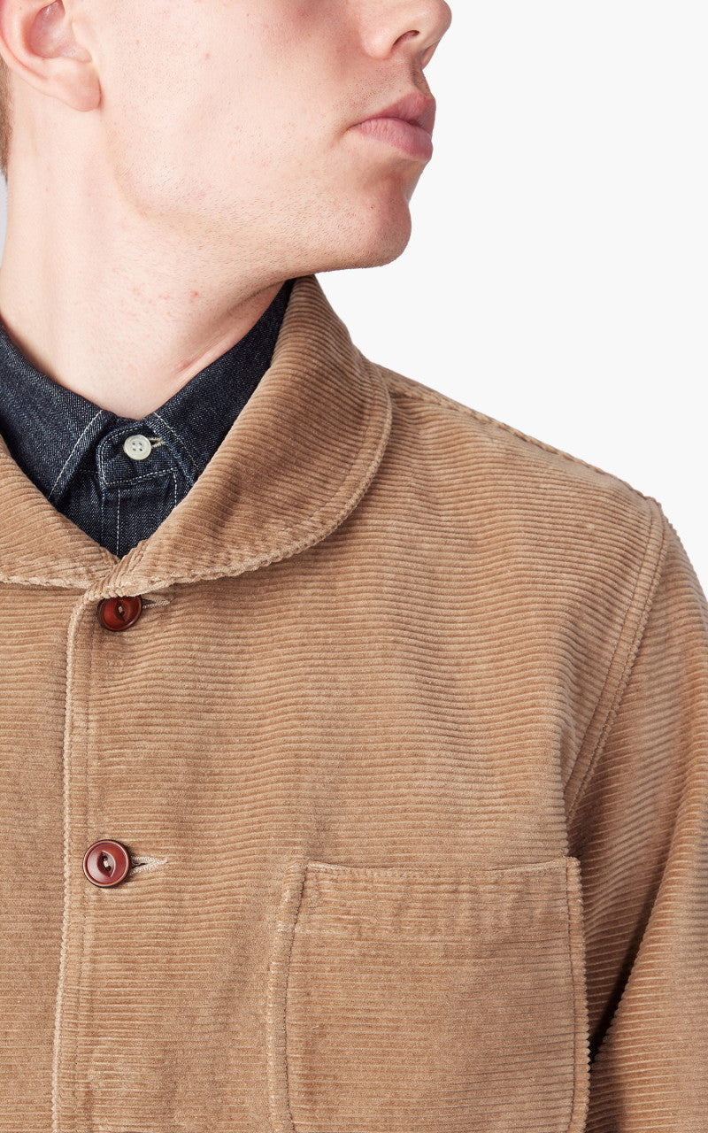 Tellason Shawl Collar Jacket Kindermann Corduroy Taupe