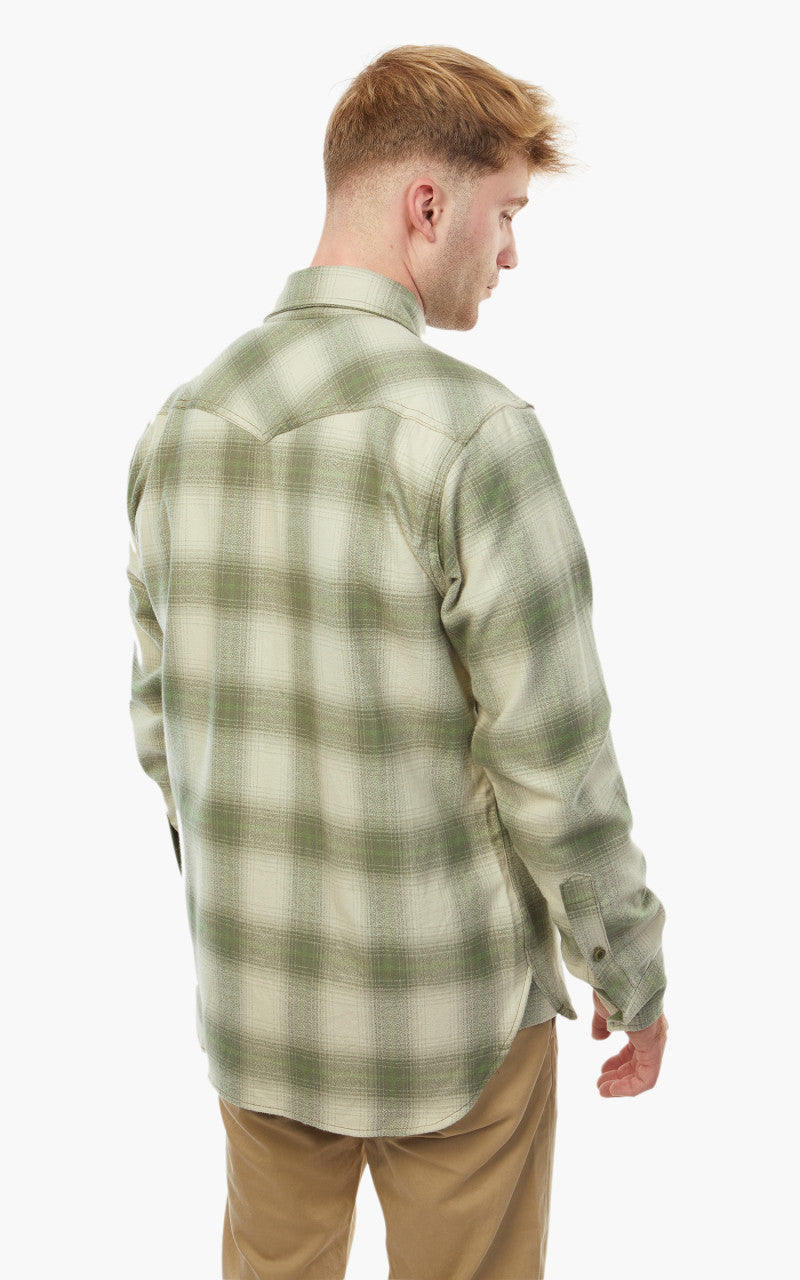 Tellason Topper Plaid Flannel Shirt Olive/Beige