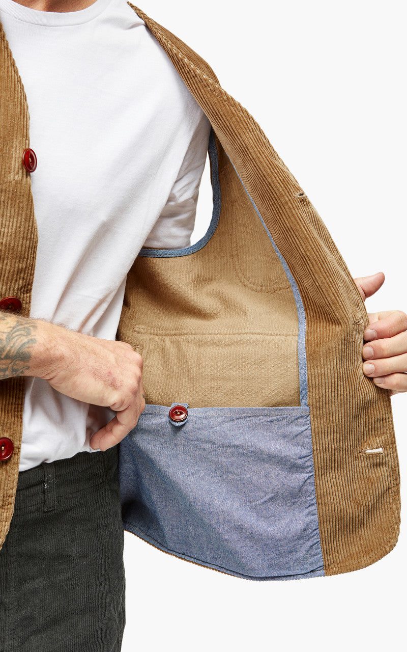 Tellason Hunting Vest Kindermann Corduroy Taupe