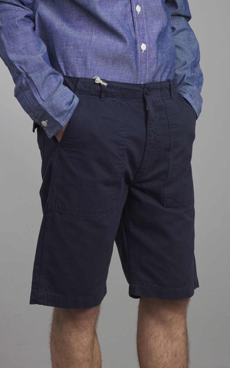 Tellason Fatigue Shorts Herringbone Twill Dark Navy