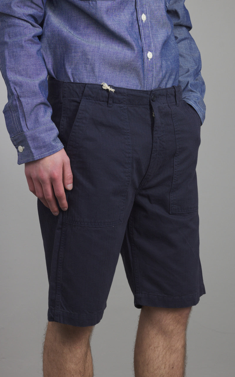 Tellason Fatigue Shorts Herringbone Twill Dark Navy