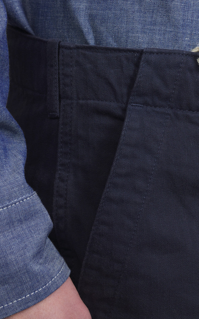 Tellason Fatigue Shorts Herringbone Twill Dark Navy