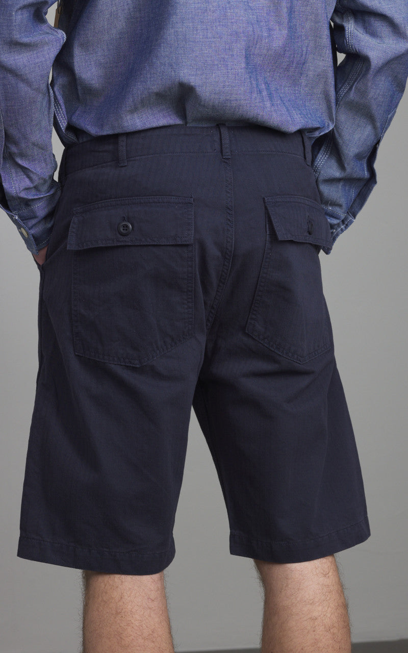 Tellason Fatigue Shorts Herringbone Twill Dark Navy