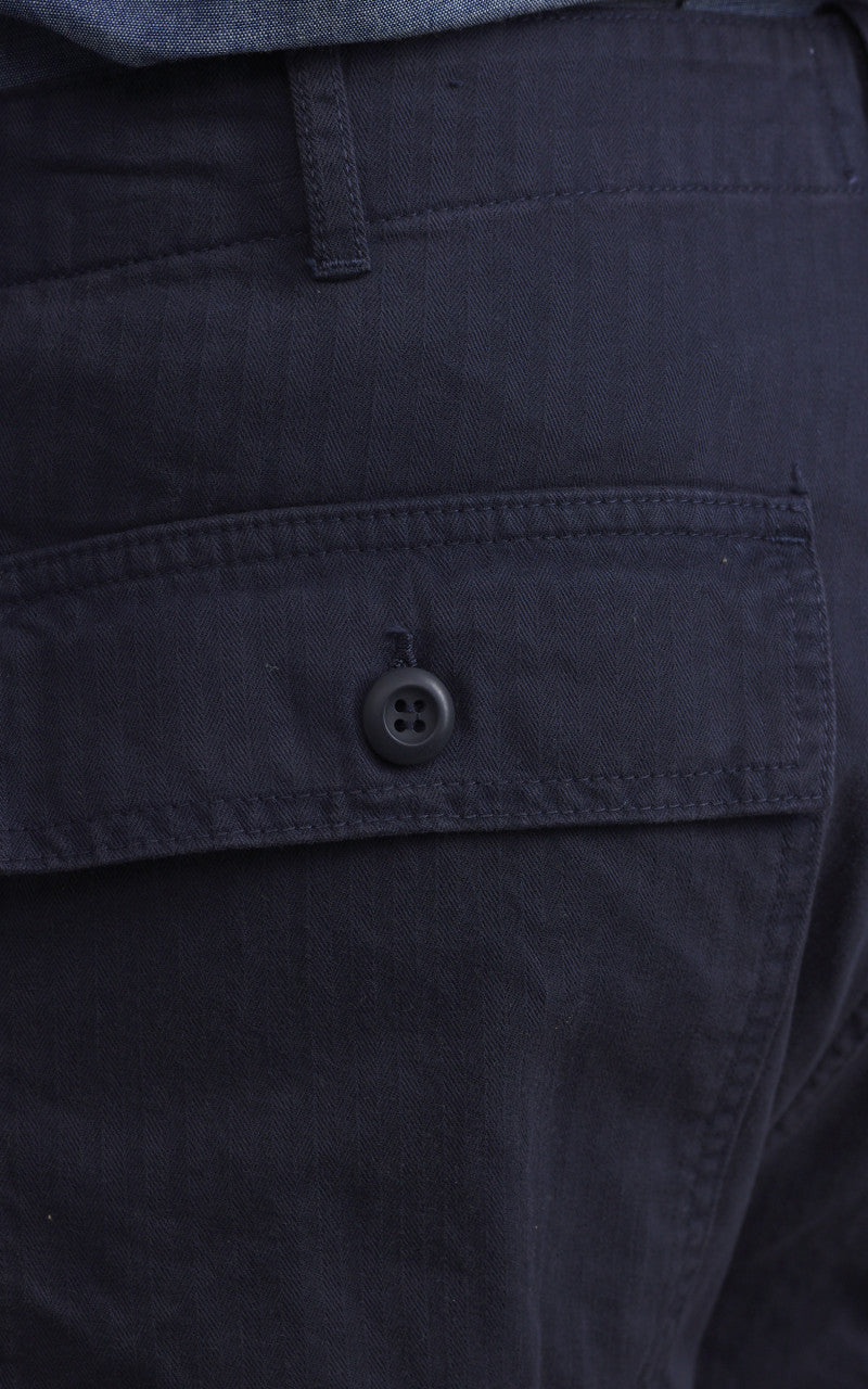 Tellason Fatigue Shorts Herringbone Twill Dark Navy