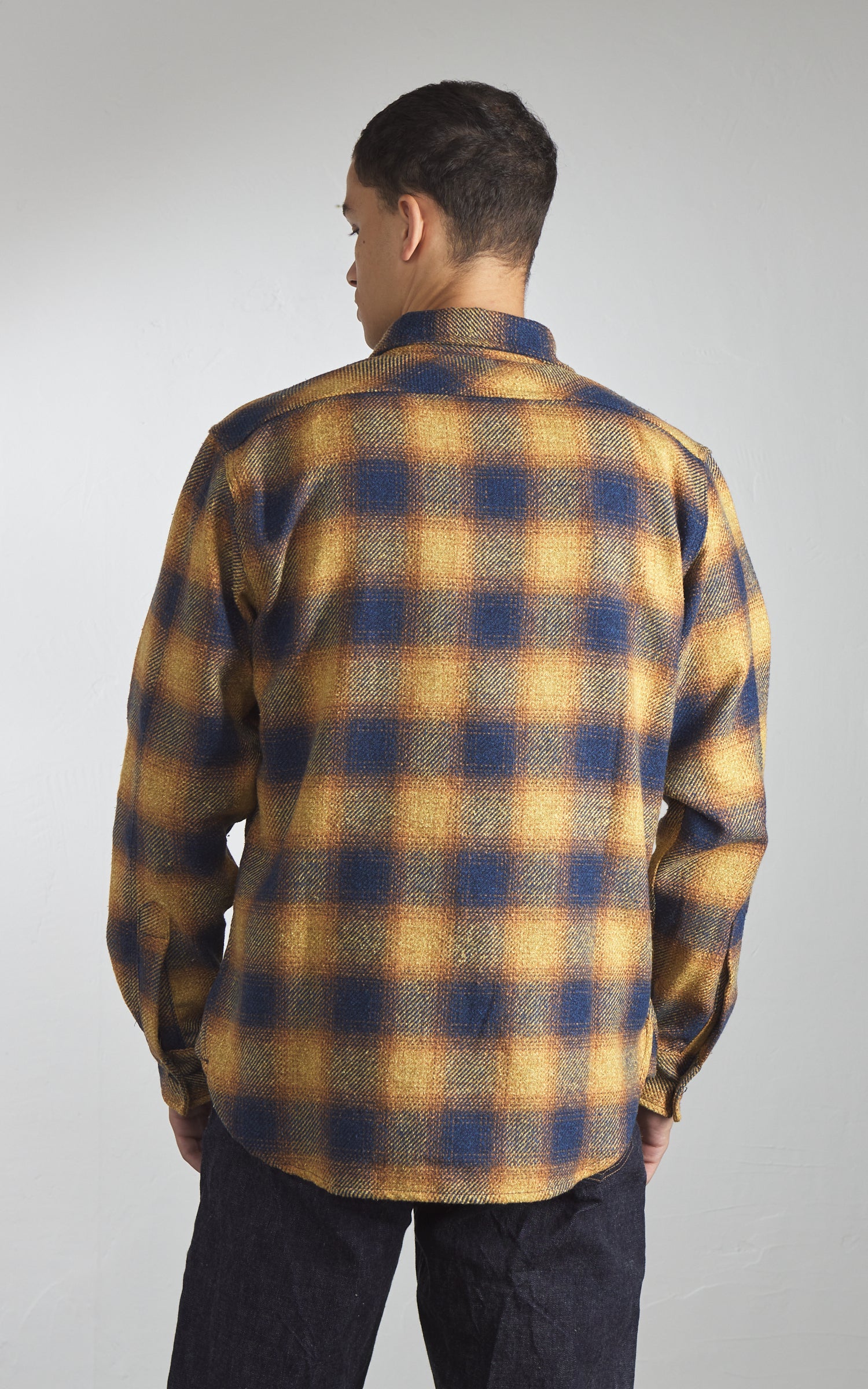 Tellason Clampdown Shirt Heavy Plaid Flannel Gold/Blue