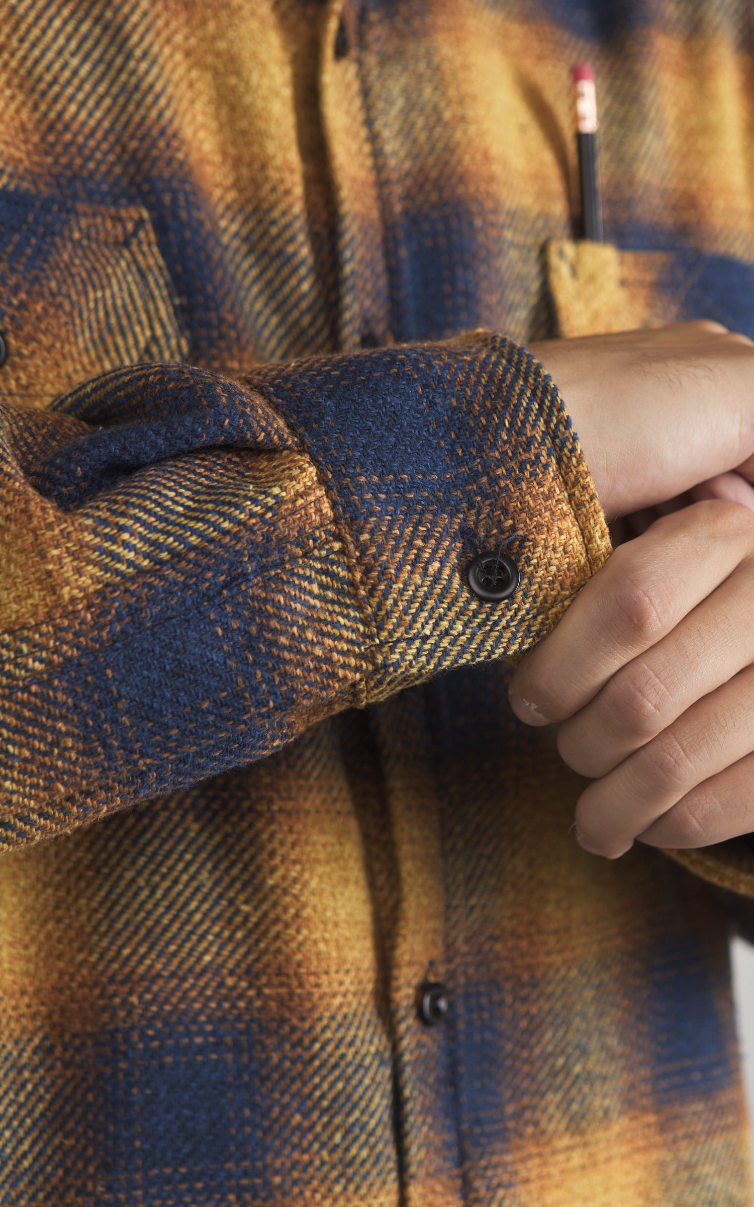 Tellason Clampdown Shirt Heavy Plaid Flannel Gold/Blue