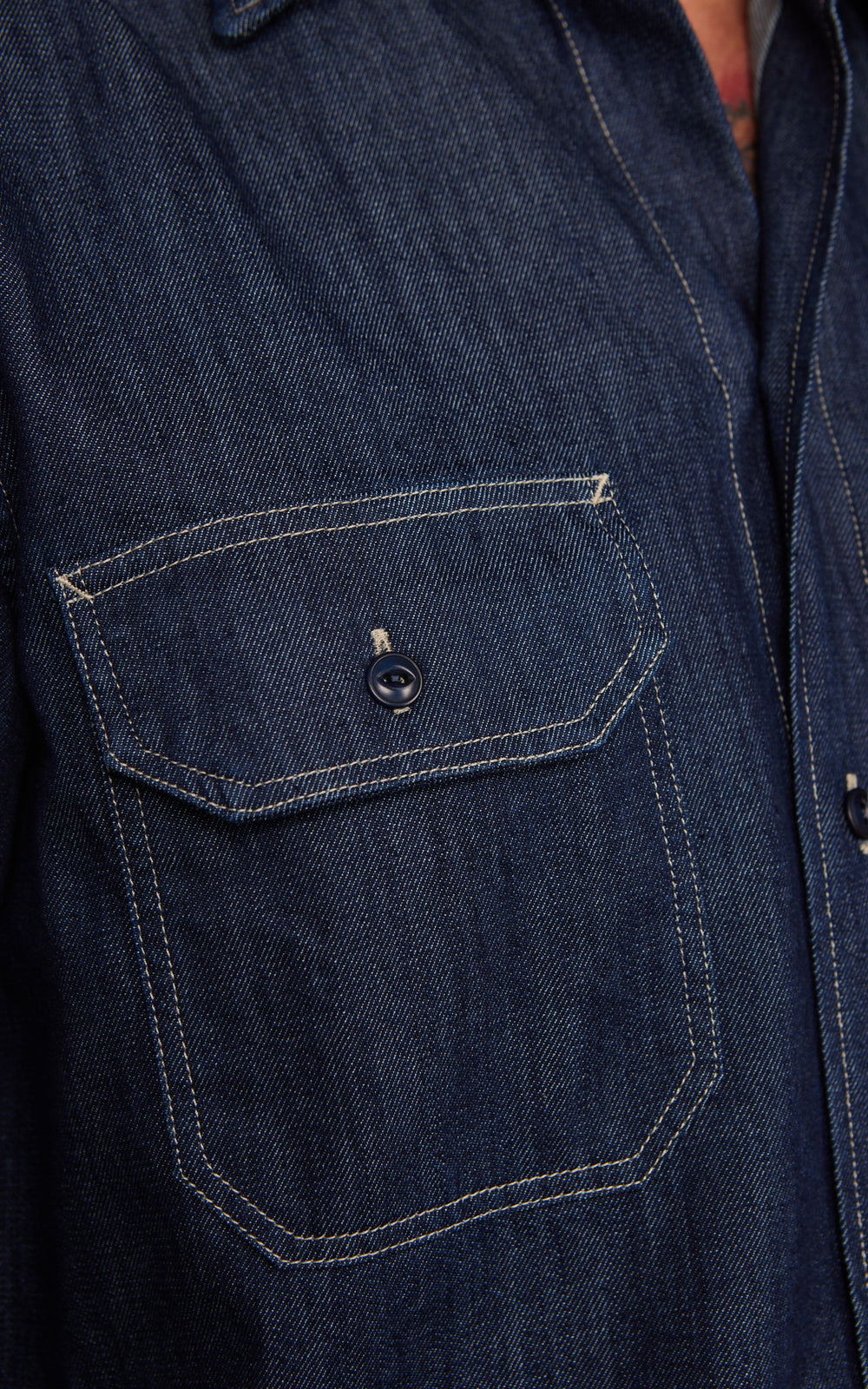 Tellason Clampdown Shirt Namita Denim Rinsed