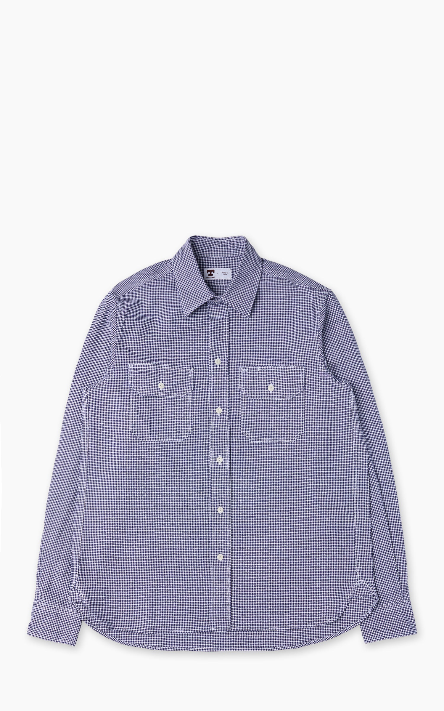 Tellason Clampdown Shirt Pepita Blue White Checked