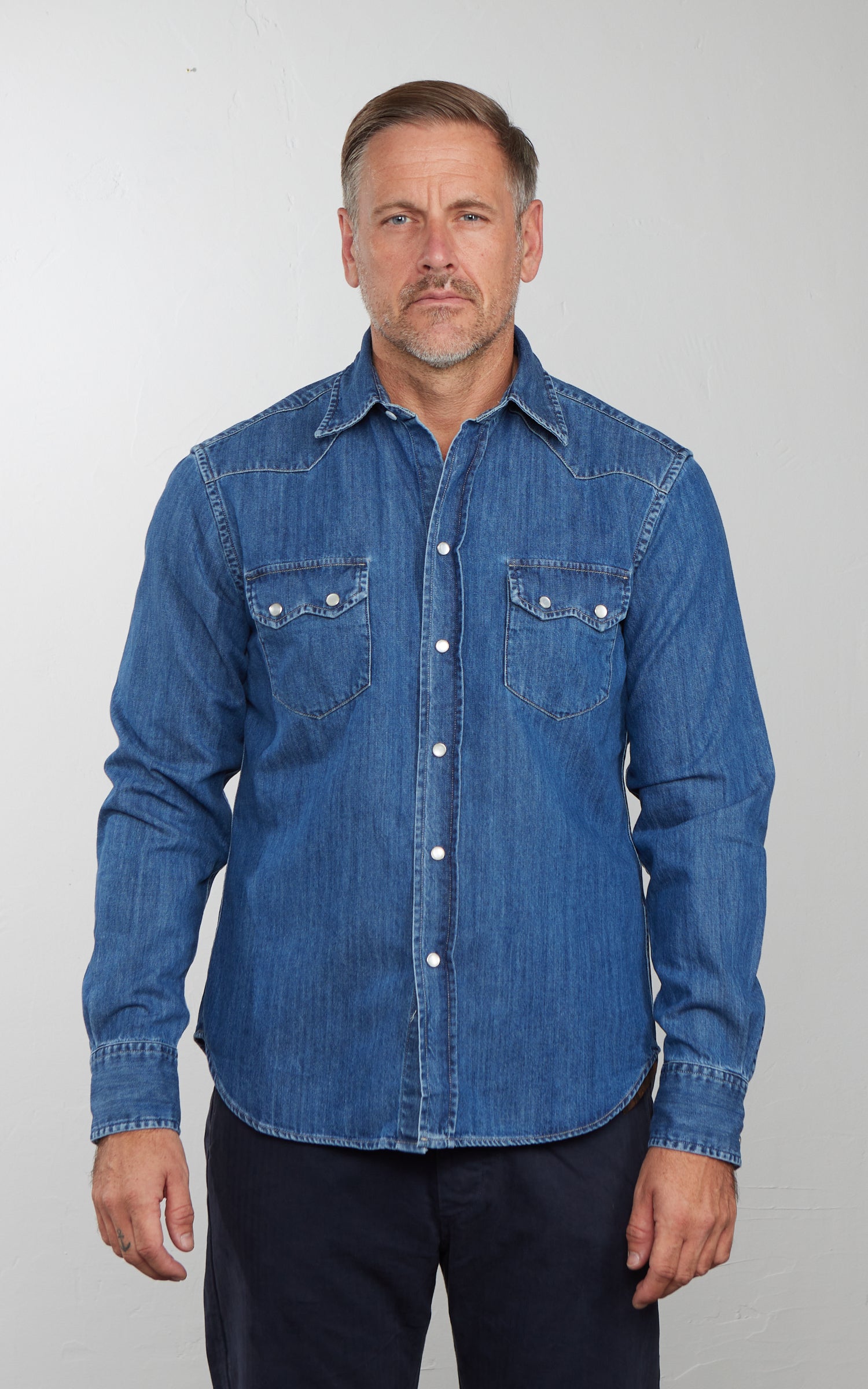 Tellason Cowboy Shirt Ranger Special Wash Denim Blue