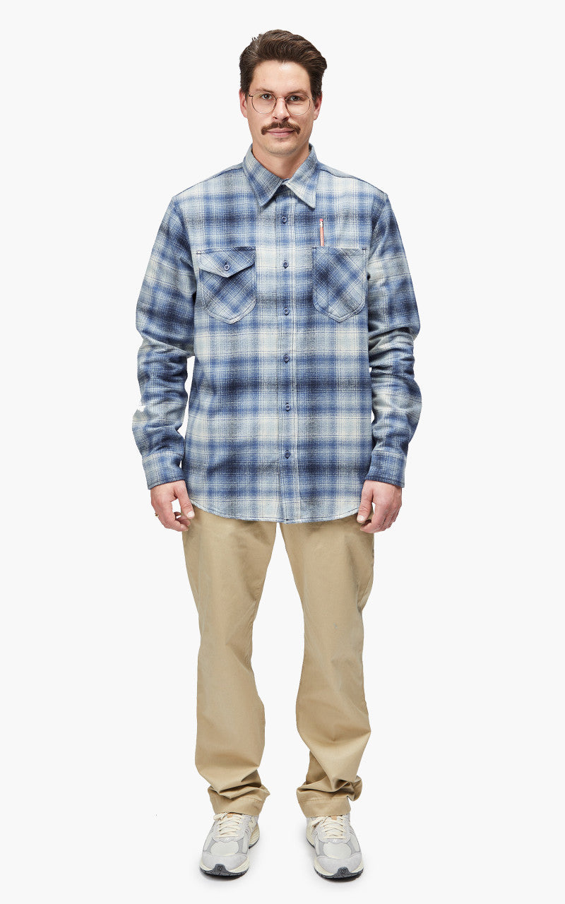 Tellason 1988 Plaid Flannel Shirt Blue/Grey