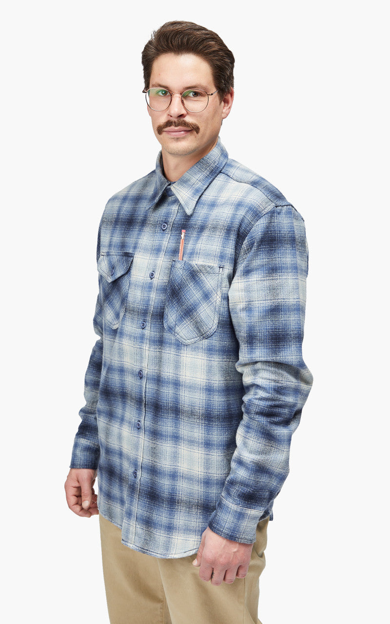 Tellason 1988 Plaid Flannel Shirt Blue/Grey