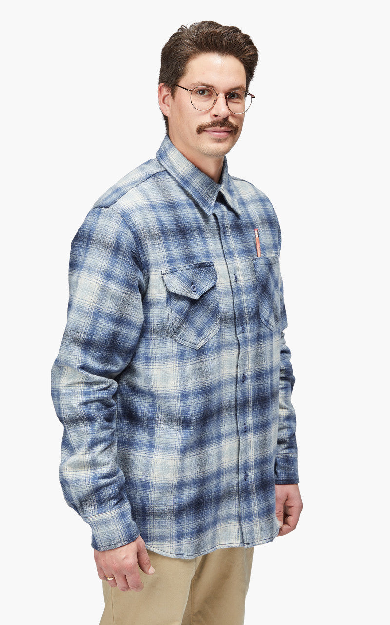 Tellason 1988 Plaid Flannel Shirt Blue/Grey