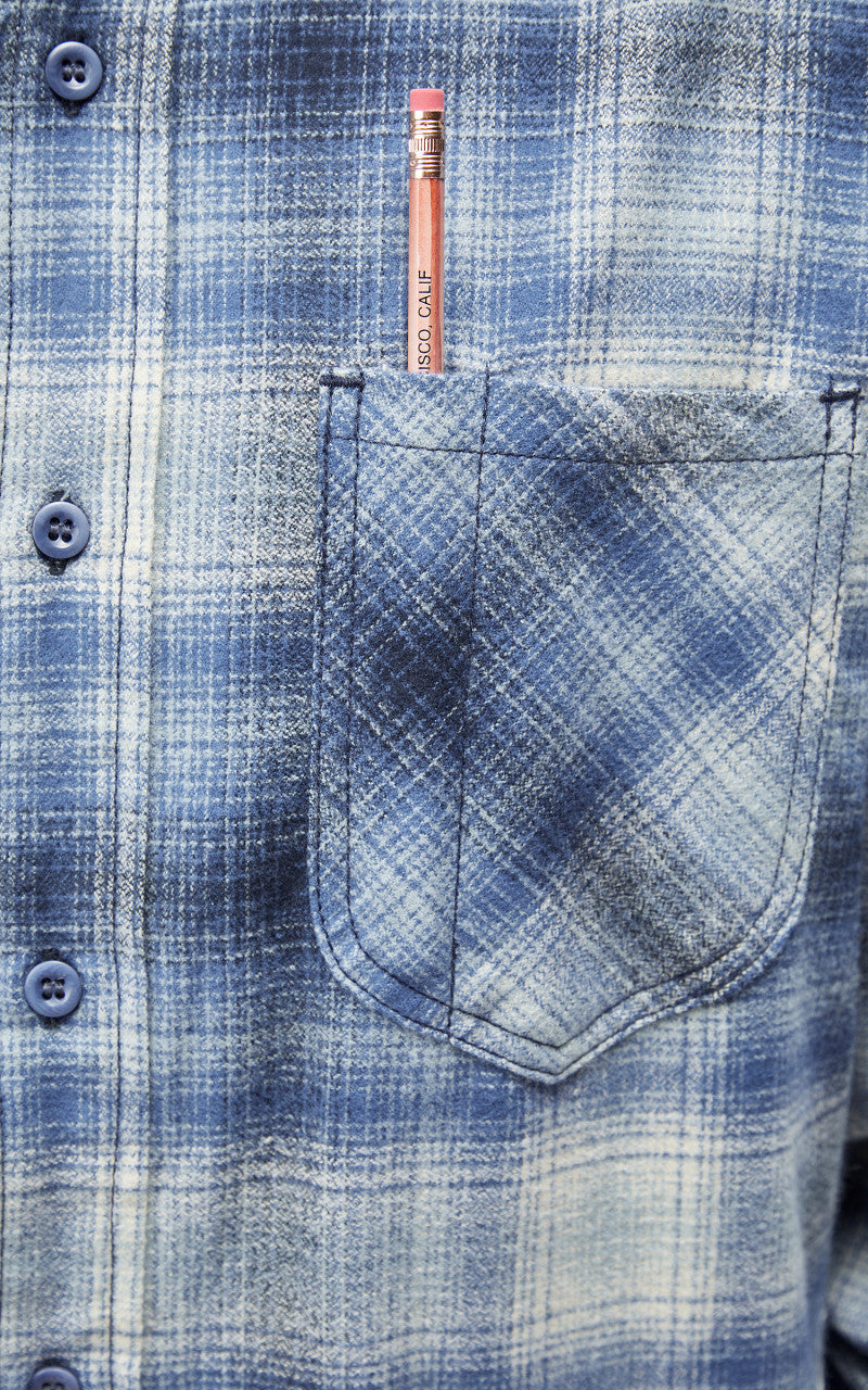 Tellason 1988 Plaid Flannel Shirt Blue/Grey