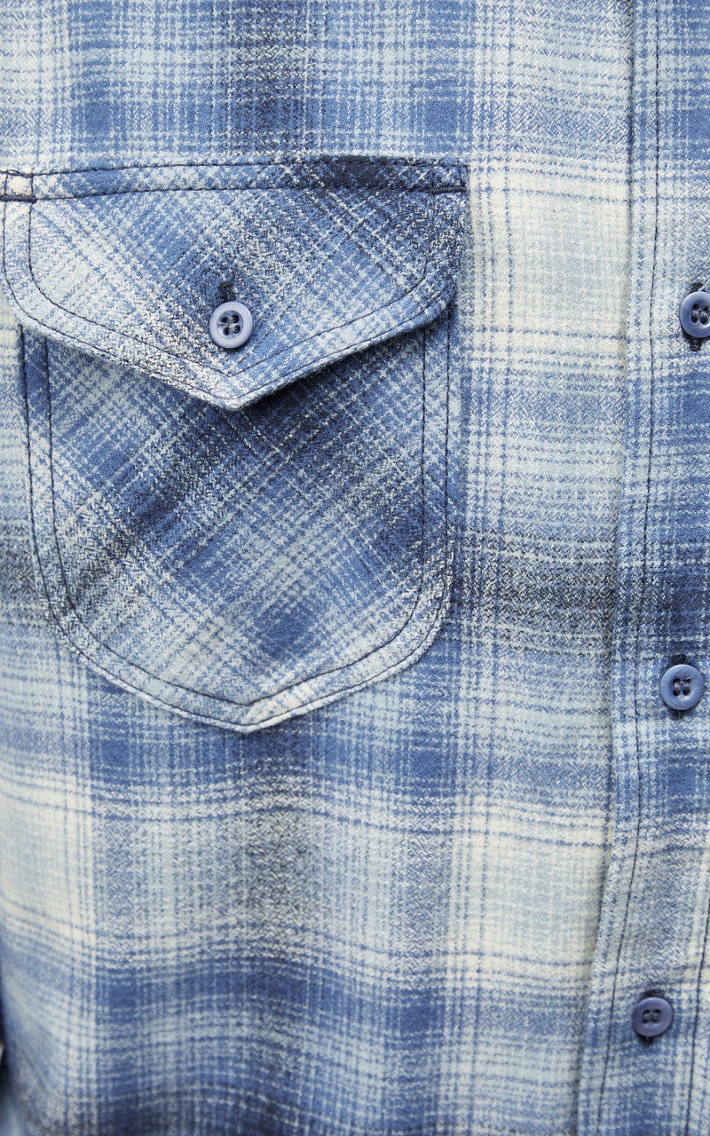 Tellason 1988 Plaid Flannel Shirt Blue/Grey