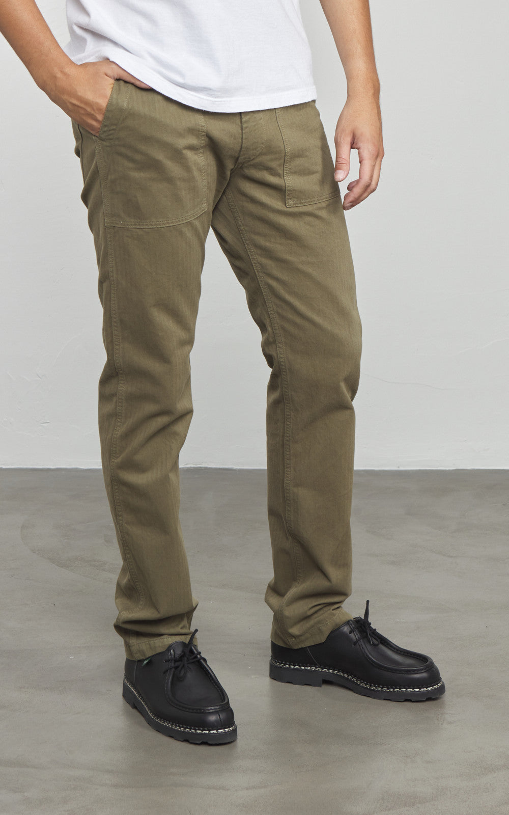 Tellason Fatigue Pant Tapered Herringbone Twill Military