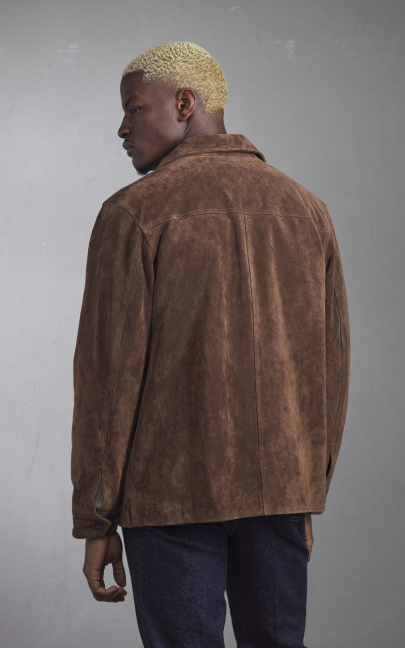 Tellason x Shangri La Heritage New Hunting Jacket Suede Calf Split Silky Dark Brown