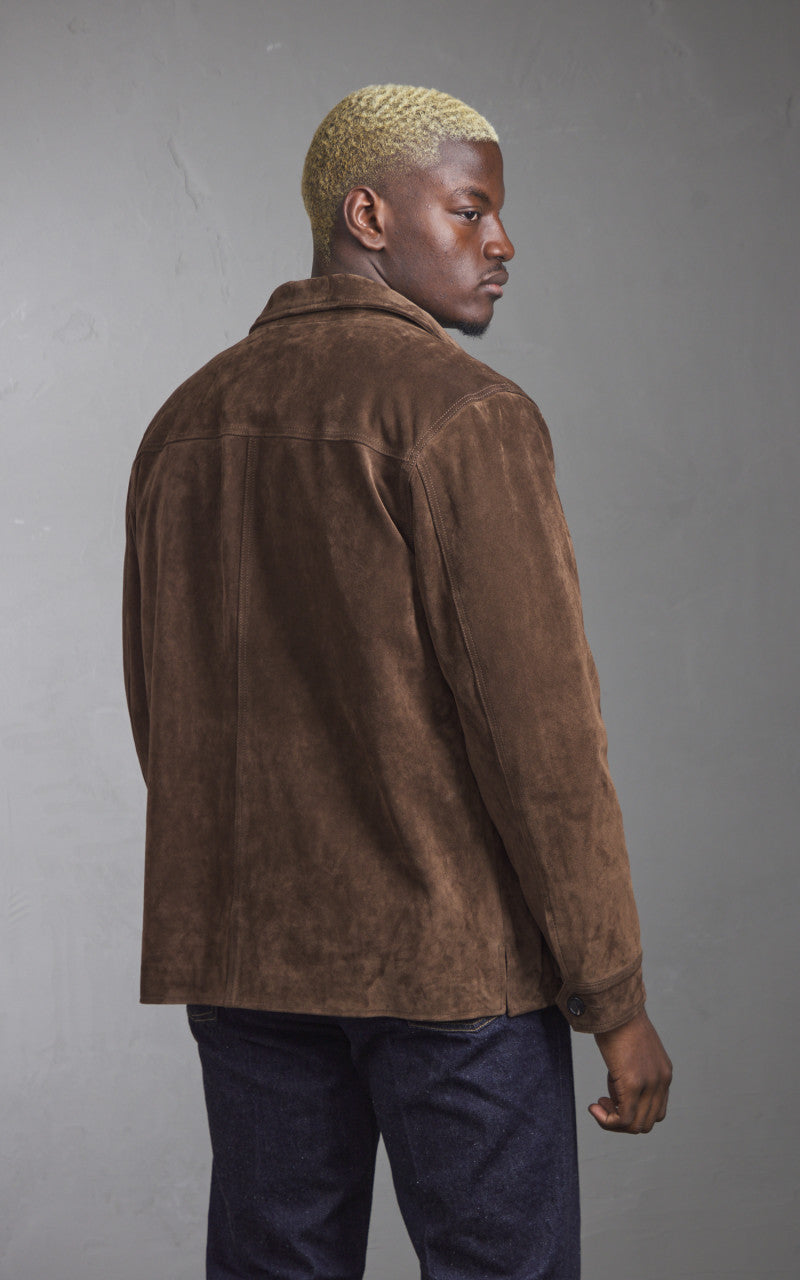 Tellason x Shangri La Heritage New Hunting Jacket Suede Calf Split Silky Dark Brown