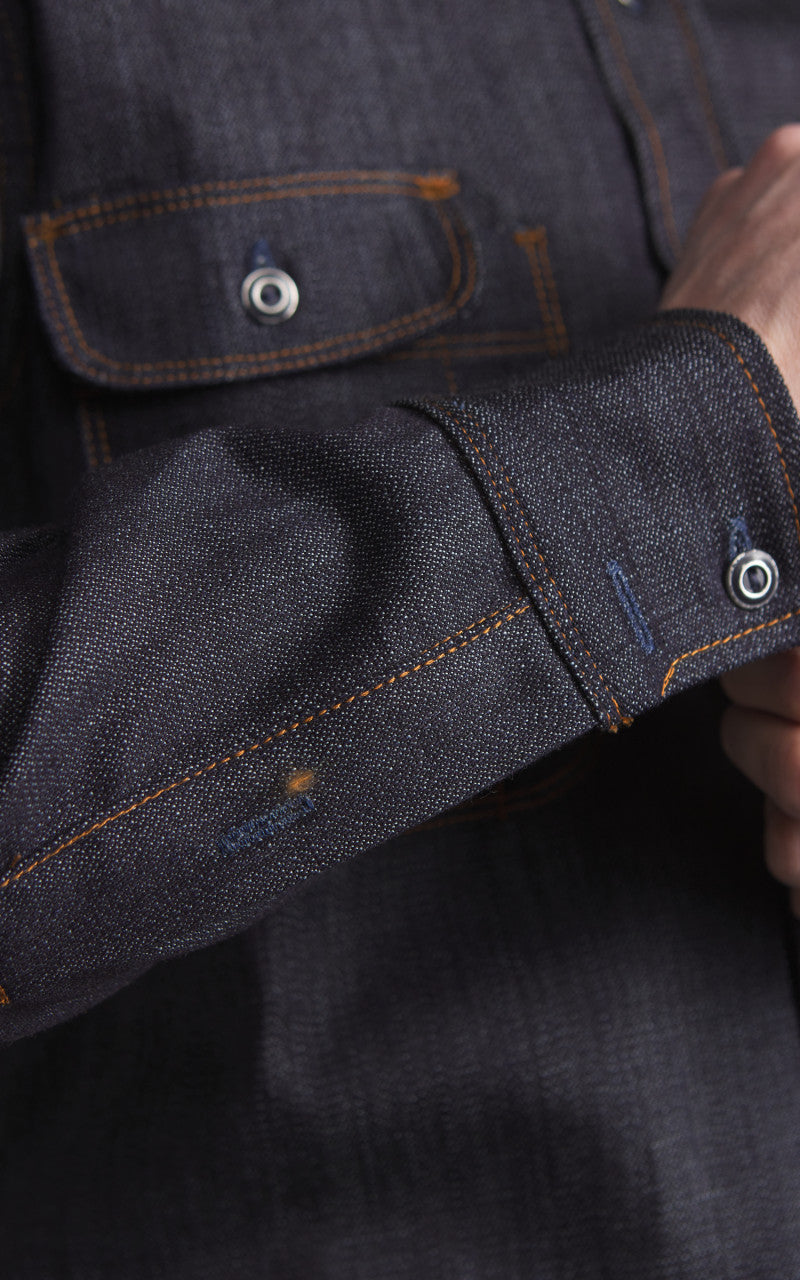 Tellason Topper Denim Shirt Unwashed Indigo 7.5oz