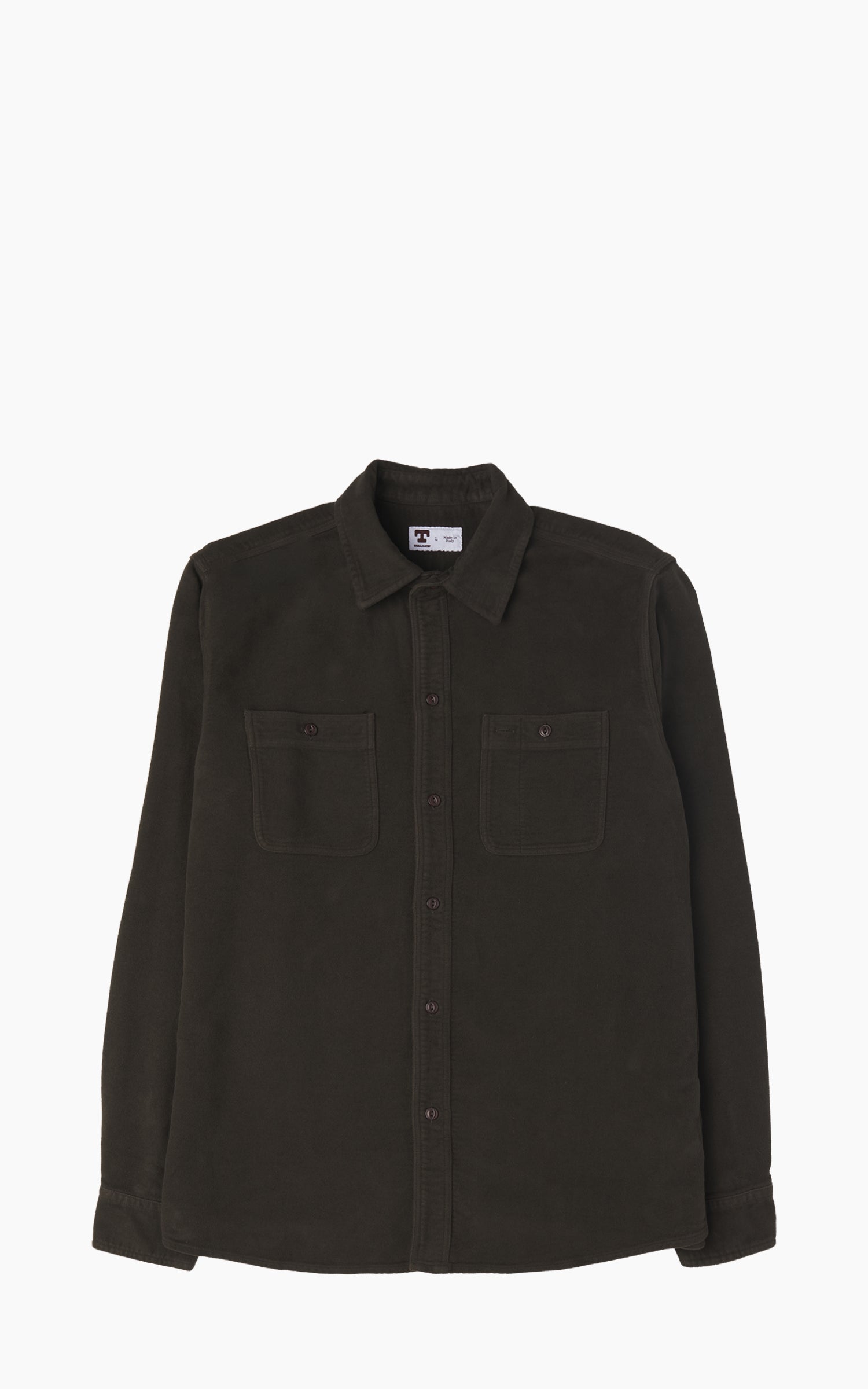 Tellason Utility Shirt Greensburg Moleskin Chocolate Brown